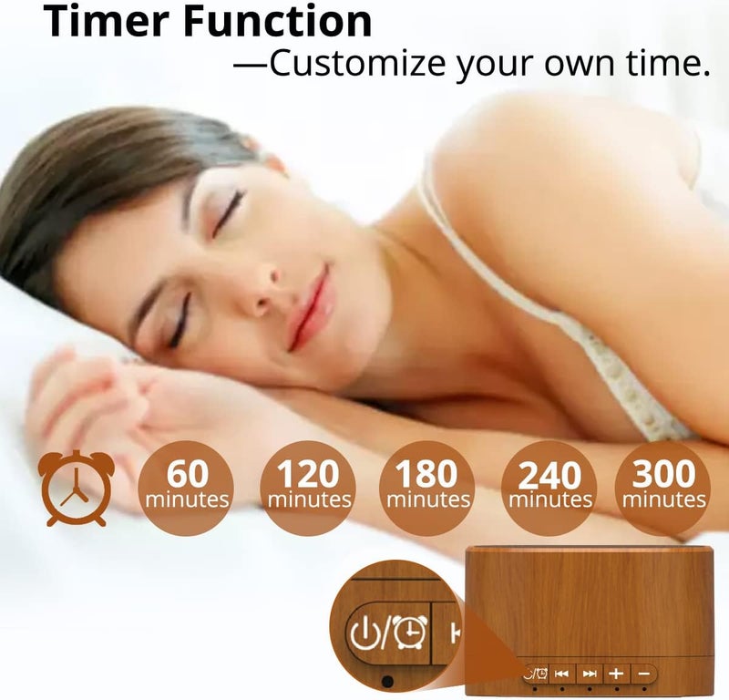 Magicteam White Noise Machine plug-in Sound Machine with 20 Non Looping Natural Soothing Sounds and Memory Function Sleep Timer Sleep Machine with Sleep Therapy for Baby Kids Adults-New Wood Grain Added in 2025 - Image 3